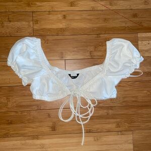 White cropped top
